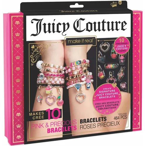 EMPEAK Holding GmbH JUICY COUTURE XL SCHMUCKSET GLAM PINK - Kreatives Armband-Bastelset für Kinder, das alles bietet, um individuelle Schmuckstücke zu gestalten. Fördert die Kreativität und Motorik durch 10 Anhänger, 390 Perlen und mehr. Perfekt als Geschenk für kleine Designer!