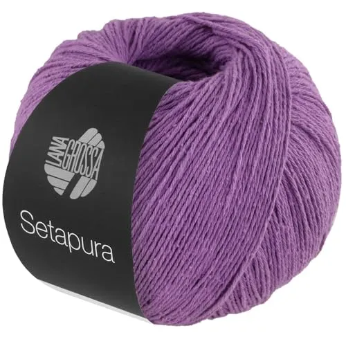 LANA GROSSA Setapura | Angenehm weiches, mattes Seidengarn | Handstrickgarn aus 100% Seide | 50g Wolle zum Stricken & Häkeln | 200m Garn FB7