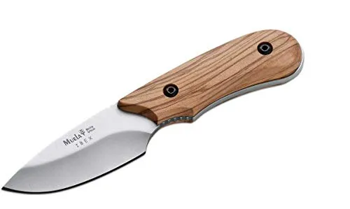 Muela Fahrtenmesser Ibex Olive, Braun, M - Kampfsport: Hochwertiges Taschenmesser mit robustem Olivenholzgriff, ideal für Outdoor-Aktivitäten und Abenteuer.