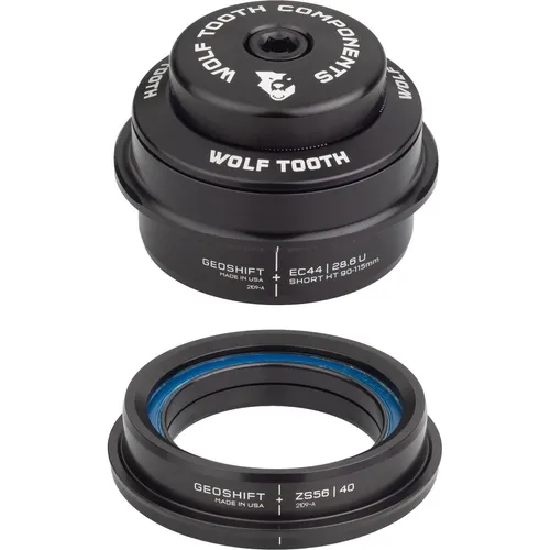 Wolf Tooth GeoShift Performance Steuersatz 2° short, 1.5" - Präziser Fahrradlenkkopf-Steuersatz mit 2° Neigung für optimierte Geometrie. Ideal für den sportlichen Einsatz und zuverlässige Performance.