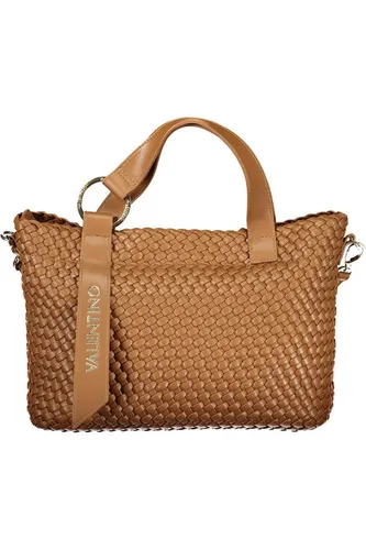 VALENTINO BAGS Schultertasche Shopping Bag braun - Elegante Handtasche aus 100% Polyurethan, mit geflochtener Optik und praktischem Two Way Zipper. Ideal für stilbewusste Frauen, die Funktionalität und Design schätzen.