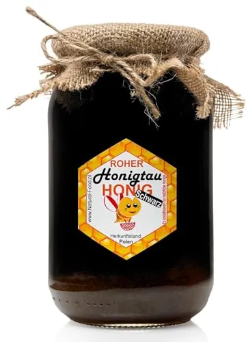 Natural Food Roher Honig 1,1kg - Natürlich, Unbehandelt und Ungefiltert - Brotaufstriche - 100% reiner Rohhonig aus kleinen Familienimkereien in Europa, reich an Antioxidantien und perfekt für die Gesundheit und das Wohlbefinden.