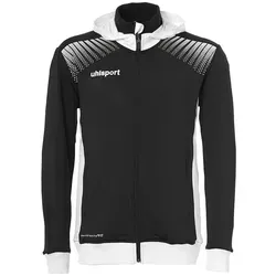 Uhlsport GOAL TEC Kapuzenjacke 3XL schwarz/weiß - Atmungsaktive Kapuzenjacke mit hohem Rippkragen und seitlichen Zipper-Taschen. Ideal für Training und Aufwärmphase, sorgt für optimalen Tragekomfort und Bewegungsfreiheit.