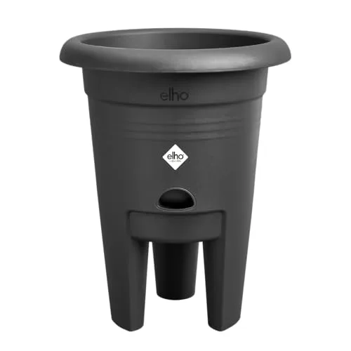 elho Green Basics Erdbeertopf 22 cm – Optimaler Pflanztopf für Erdbeeren - Garten-Zubehör mit Wasserreservoir, hergestellt aus 100% recyceltem Kunststoff, frostbeständig und langlebig - ideal für den Anbau von Erdbeeren.
