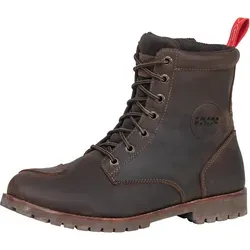 IXS Oiled Leather Unisex Schuhe - Braun - 43 EU - Motorradstiefel aus geöltem Rindsleder, mit komfortablem Fussbett und schnellem Einstieg durch Reissverschluss. Ideal für Sicherheit und Style auf der Straße.