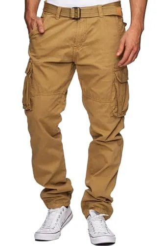 Indicode Cargohose William mit 7 Taschen und Gürtel in grau XL - Wanderhose mit 7 praktischen Taschen, ideal für Outdoor-Aktivitäten und Reisen, aus pflegeleichtem, elastischem Material für hohen Tragekomfort.