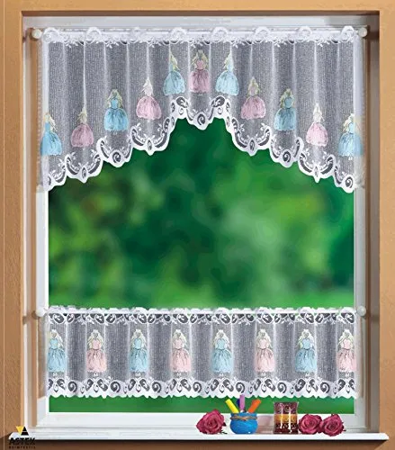Gardinenbox Scheibengardine, Stangendurchzug (2 St), transparent, KIDS Scheibengardinen Set 2 Teilig 33520