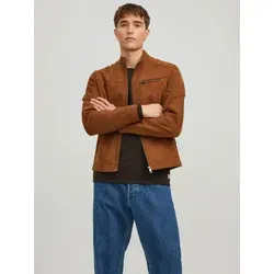 Jack & Jones Bikerjacke ROCKY JACKET in cognac XL (52) - Modische Funktionsjacke mit schmaler Passform und Reißverschluss, ideal für stylische Freizeitlooks. Fällt eng aus, daher eine Größe größer bestellen!