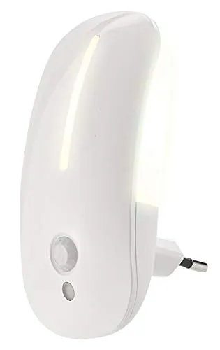 Lunartec Steckdosennachtlicht: LED-Steckdosen-Nachtlicht mit Bewegungsmelder & Dämmerungs-Sensor (Nachtlicht mit Bewegungssensor, Bewegung, Baby)