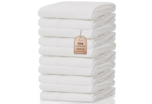 NatureMark Stoffwindeln Mulltücher – Spucktücher Baby 10er Set (70x70 cm) (Set, 10-St), 100% Baumwolle