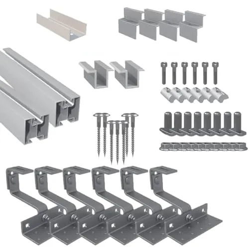 Kleines Kraftwerk Balkonkraftwerk Halterung Ziegeldach – Aluminium 4 mm, statisch geprüft, Made in Germany - Hochwertige Halterung für 2 Solarmodule, gefertigt aus Aluminium mit geprüfter Stabilität. Ideal für sichere Montage auf Ziegeldächern, selbst unter extremen Wetterbedingungen.