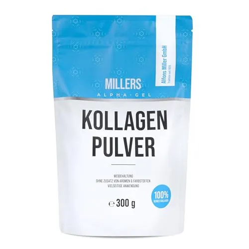 100% reines Kollagen Pulver 300 g – Geschmacksneutrale Kollagen Peptide - Hochwertiges Kollagenpulver für vielseitige Verwendung. Ideal zum Mischen in Getränken und Speisen, ohne Zusatzstoffe. Verlässliche Qualität durch moderne Verarbeitung und regelmäßige Laborprüfungen.