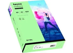 Farbiges Kopierpapier tecno colors, DIN A4, 80 g/m², mittelgrün, 500 Blatt