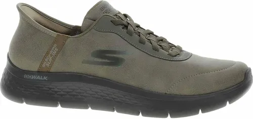 SKECHERS SLIP-INS GO WALK FLEX - SMOOT Grün - Trendiger Herren Sneaker von Skechers mit flexibler Slip-On Passform und elastischen Schnürsenkeln. Genießen Sie den Komfort der Air-Cooled Memory Foam Dämpfung für angenehme Schritte im Alltag.