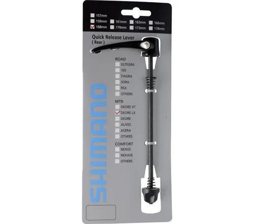 SHIMANO Schnellspanner FH-T670 168 mm Schwarz - Hochwertiger Schnellspanner für FH-T670, 168 mm lang, ideal für eine sichere Radmontage und zuverlässigen Halt. Robuste Bauweise für den täglichen Einsatz.