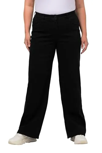 Ulla Popken Damen große Größen Jeans Mary, weites Bein, Komfortbund - Bequeme Plus Size Jeans im 5-Pocket-Schnitt mit weitem Bein und innenliegendem Komfortbund für optimalen Tragekomfort. Ideal für jeden Anlass! Perfekte Passform in großen Größen für stilbewusste Frauen.