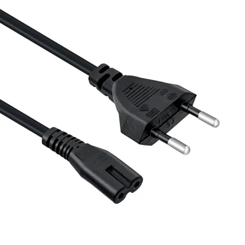 Mcbazel 3m schwarzes Netzkabel für PS5/PS4/PS3/Xbox Serie X/S - Hochwertiges 2-poliges AC-Netzkabel für Konsolen und Geräte. Mit 3m Länge ideal als Ersatzkabel, inkl. 365 Tage Garantie für sorgenfreies Spielen.
