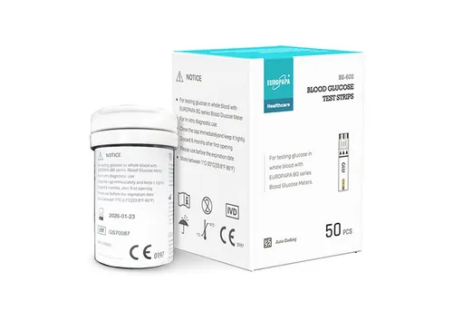 EUROPAPA® Blutzuckerteststreifen 50 STK. für Blutzucker-Wertes Kontrolle, Diabetes- und Glukoseüberwachung, Teststreifen kompatibel nur mit EUROPAPA BG-Serie Blutzuckermessgerät