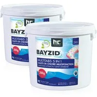 BAYZID 2x 5 kg Multitabs 5in1 für Pools - Poolzubehör mit 5 Phasen Pflegewirkung: Die langsam löslichen Multitabs stabilisieren Wasserwerte und reduzieren Chemikalieneinsatz für kristallklares Wasser.