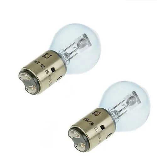 2x 12V 35/35W Glühlampe BA20D E-Prüfzeichen, Mofa Moped Motorrad