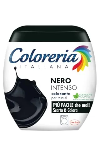 Coloreria Italiana Grey Färbemittel Stoffe und Kleidung in der Waschmaschine, tiefschwarz, 1 Packung