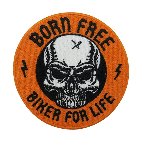 Motorrad Kutte Patch zum Aufbügeln, Biker for Life | Born Free Totenkopf Patches