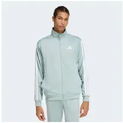 adidas 3 Stripes Tricot Track Top für Herren, Wonder Sage, M - Regulär geschnittenes Track Top mit durchgehendem Reißverschluss, ideal für sportliche Aktivitäten. Hergestellt aus 100 % recyceltem Polyester für nachhaltigen Komfort.
