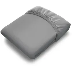 bett1.de BODYGUARD Jersey-Spannbettlaken - Bettlaken in Silber, robust und waschbar bei 60 °C, ideal für Matratzen bis 22 cm Höhe – perfekter Halt durch rundum Gummizug für besten Schlafkomfort.