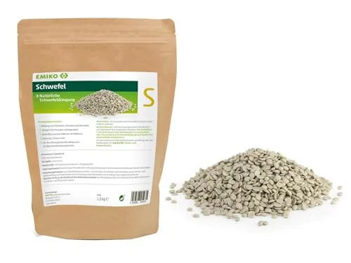 Emiko Schwefel 1kg hochwertiger, mineralischer Schwefeldünger in Bio-Qualität I Zugelassen für den ökologischen Landbau