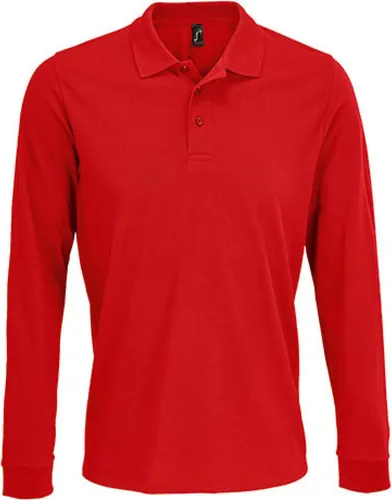 SOLs 03983 | Uni Long Sleeve PolyBaumwolle Polo Shirt XS bis 5XL - Farbe: Red - Größe: S
