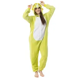 Katara 1744 Dinosaurier Kostüm-Anzug für Erwachsene - Kuscheliger Dinosaurier Jumpsuit für Damen und Herren, ideal zum Chillen oder Feiern. Flauschig, bequem und perfekt für Partys, Fasching oder als Geschenk.