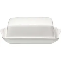 Ritzenhoff & Breker Butterdose Bianco aus Porzellan, Weiß - Elegante Butterdose aus hochwertigem Porzellan, spülmaschinenfest und ideal für stilvolle Tischdekoration. Maße: 18 x 14 x 7 cm.