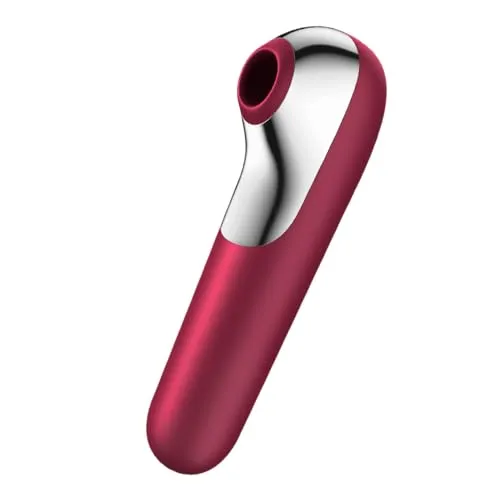 Auflegevibrator Satisfyer Dual Love Connect App, Klitoris Vibrator für Sie, Druckwellenvibrator mit App, Klitorisstimulator, Sexspielzeug für Frauen und Paare wiederaufladbar 16 cm