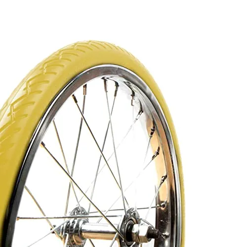 Tannus 100% Pannenschutz-Reifen 16/18 x 1.25 (32-349) (32-355) Airless Tire Mini Velo Brompton | Solider Urban Faltrad, Farbe Lemon (Gelb), Härte Regular