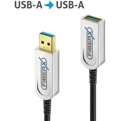 PURE FX-I650-012 - USB 10 Gb/s Glasfaser Kabel - USB 3.2 (Gen 2x1) Kabel mit 10Gbps Datenübertragung, ideal für schnelle Verbindungen ohne externe Stromversorgung und mit EMI Schutz.