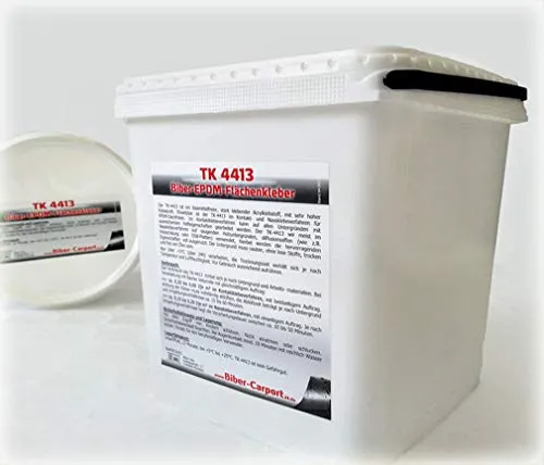KlesTec Klebstoff TK-4413 EPDM-Flächenkleber 2L - Klebstoff für EPDM-Dachfolien, ideal für Temperaturen bis 5°C, lösemittelfrei und stark haftend, geeignet für Nass- und Kontaktklebeverfahren.