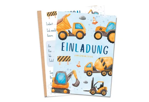 MeinBaby123® Einladungskarten Kindergeburtstag inkl. 10 Umschläge, Kindergeburtstag Jungs und Mädchen, Geburtstagseinladungen Kinder
