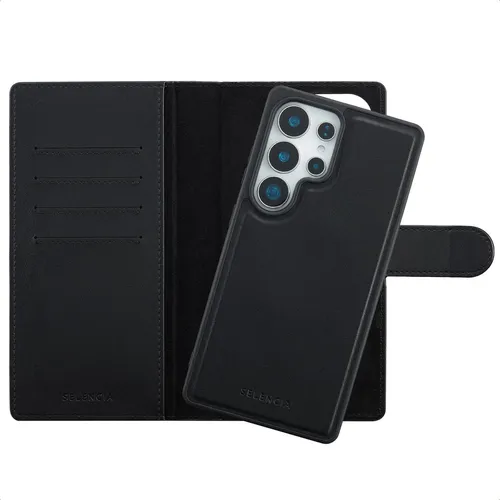 Selencia Olyn Abnehmbare Bookcase mit MagSafe Samsung Galaxy S25 Ultra - Schwarz