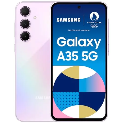 Samsung GALAXY A35 5G A356B - 128GB Dual-SIM Smartphone in Lila mit 50MP Kamera und 6,6" Super AMOLED Display, Android 14.0