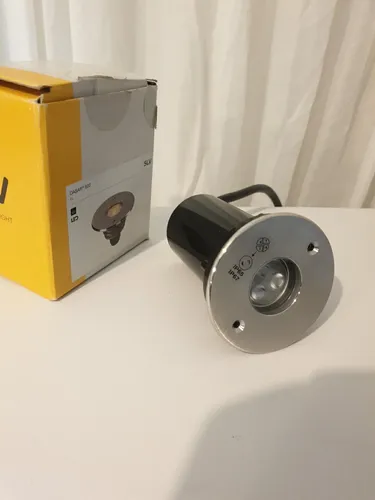 SLV DASAR 920 Outdoor LED Bodeneinbauleuchte - Lampen, begehbare Hochvolt Bodeneinbauleuchte mit Edelstahlblende und teilsatinierter Glasabdeckung für stilvolle Außenbeleuchtung.