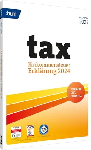 Tax 2025 DVD Box (für Steuerjahr 2024) - Steuererklärungssoftware für alle Steuerpflichtigen, inklusive kostenfreier Updates und präziser Berechnung der Erstattung. Ideal für Windows 10/11 und auch ohne CD-Laufwerk nutzbar.