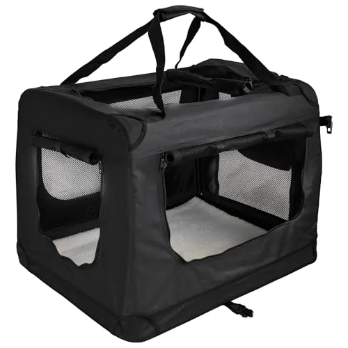 Faltbare Hundebox Transporttasche Petigi - L (70 x 52 x 51 cm) - Hundeboxen für Hunde und Katzen, vielseitig einsetzbar als Körbchen und Schlafplatz, mit Kuscheldecke und Platzsparfunktion, ideal für Reisen und zuhause.