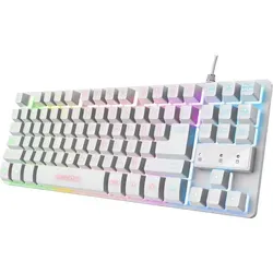 Trust Gaming GXT 833W Thado TKL Tastatur - Kompakte 80% USB Gaming-Tastatur mit Anti-Ghosting und LED-Beleuchtung aus recycelten Materialien, perfekt für PC, Laptop und Mac – für mehr Platz im Gaming!