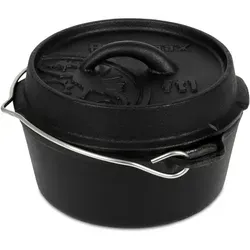 Petromax Feuertopf ft1 - Planer Boden für Outdoor - Grillzubehör für schonende Zubereitung von Speisen über offenem Feuer oder im Backofen. Robuster Gusseisen-Topf mit saisonierter Oberfläche, ideal für Camping und Reisen.