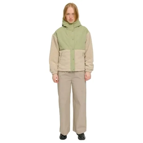 Mazine Damen Mantel Fabric Blocking Jacket, Größe:M, Farben:matcha/natural - Funktionsjacke mit modernem Design – die Fabric Blocking Jacket von Mazine bietet nachhaltigen Komfort und wasserabweisende Eigenschaften für kühle Tage in der City.