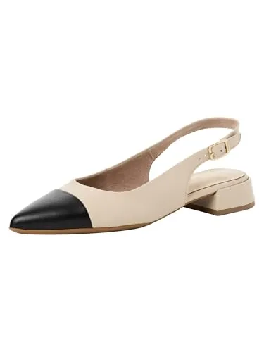 Tamaris Sling Damen Elegant beige, EU 41 - Damen-Pumps mit innovativen COMFORT-Lining und TOUCH-IT Technologien für maximalen Tragekomfort und ein angenehmes Laufgefühl. Stilvoller Blockabsatz für modisches Design und stabilen Halt.