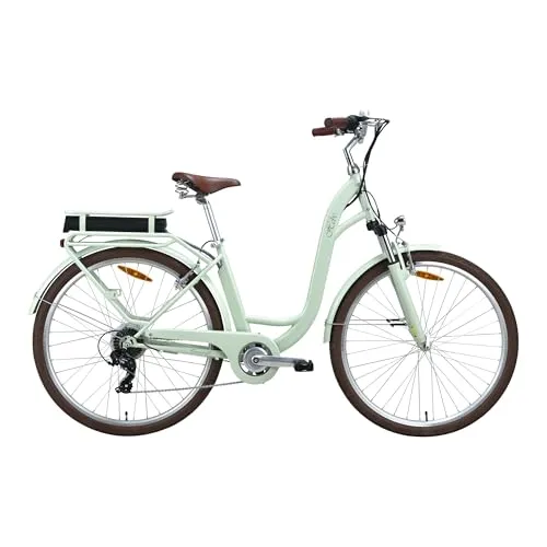 VecoCraft HEBE E-Bike Damen 28 Zoll - 250W Ananda Motor, 7-Gang-Schaltung - E-Bike mit 250W Ananda Motor, herausnehmbarer 36V Akku und 3 Fahrmodi für flexibles Fahren. Ideal für Damen und Herren, max. Zuladung 120 kg.
