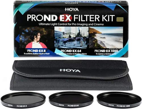 HOYA Pro ND-EX Graufilterkit ND8/ND64/ND1000 58mm - Kamera-Filter, vielseitiges Set für kreative Langzeitbelichtungen und Kontrolle von Lichtverhältnissen beim Fotografieren.