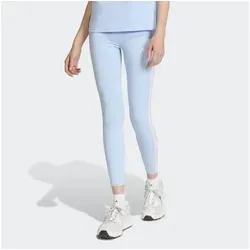 adidas Women's ESSENTIALS 3-STRIPES COTTON LEGGINGS in Glow Blue/Clear Pink, Größe M - Stylische Leggings mit hohem Bund und elastischem Bund für optimalen Tragekomfort. Ideal für Sport und Freizeit, gefertigt aus 90 % Baumwolle für ein angenehmes Hautgefühl.