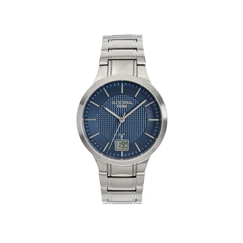 Adora Damenuhr Funkuhr Datum Titan Blau 35mm AF7172 - Armbanduhren mit analoger & digitaler Anzeige, Titan-Armband und wasserdicht bis 50 m. Perfekt für stilbewusste Damen!